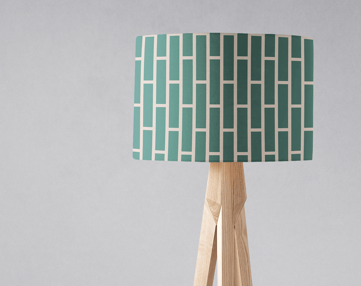 Green and Beige Geometric Lampshade - Shadow bright