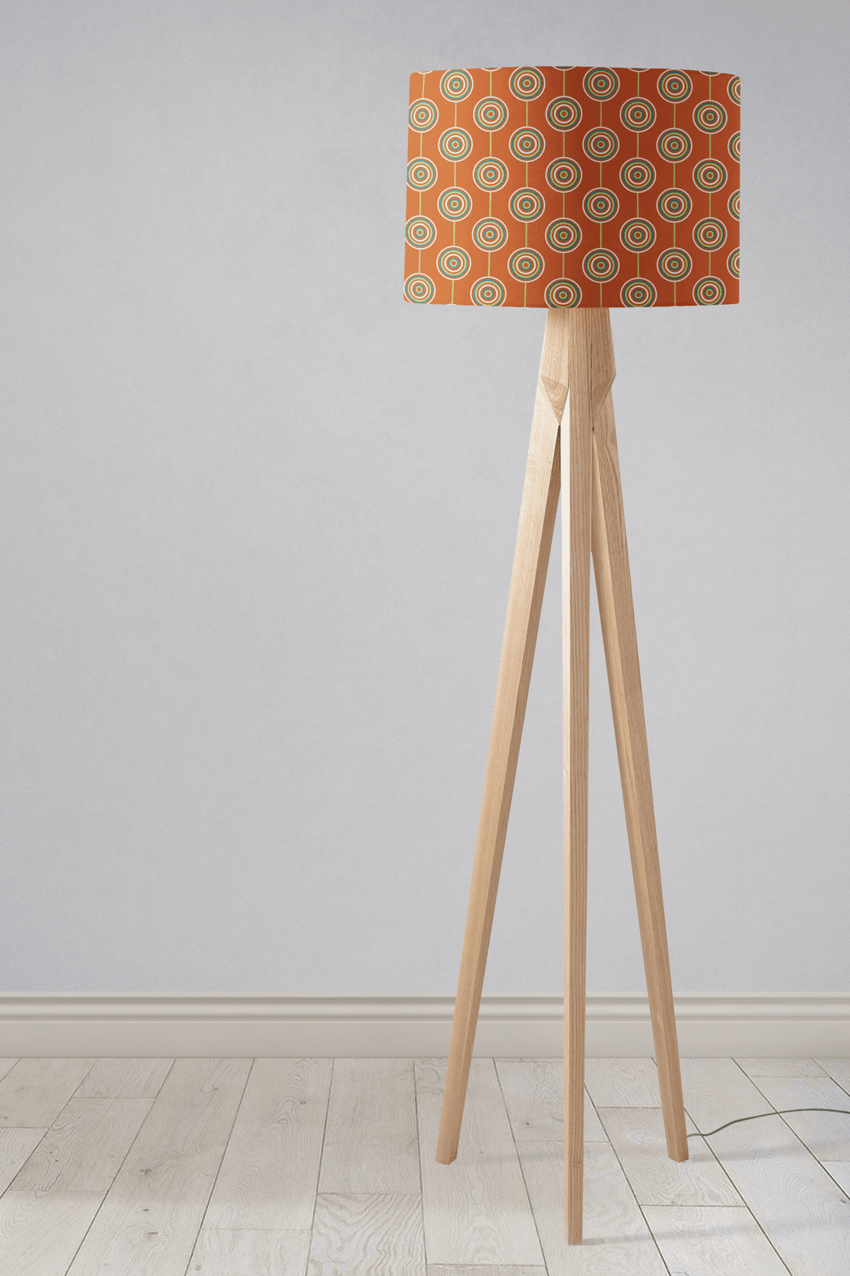 Orange Drum Lampshade, Retro Circles Design Shade for Table, Floor or Ceiling Pendant Light - Shadow bright