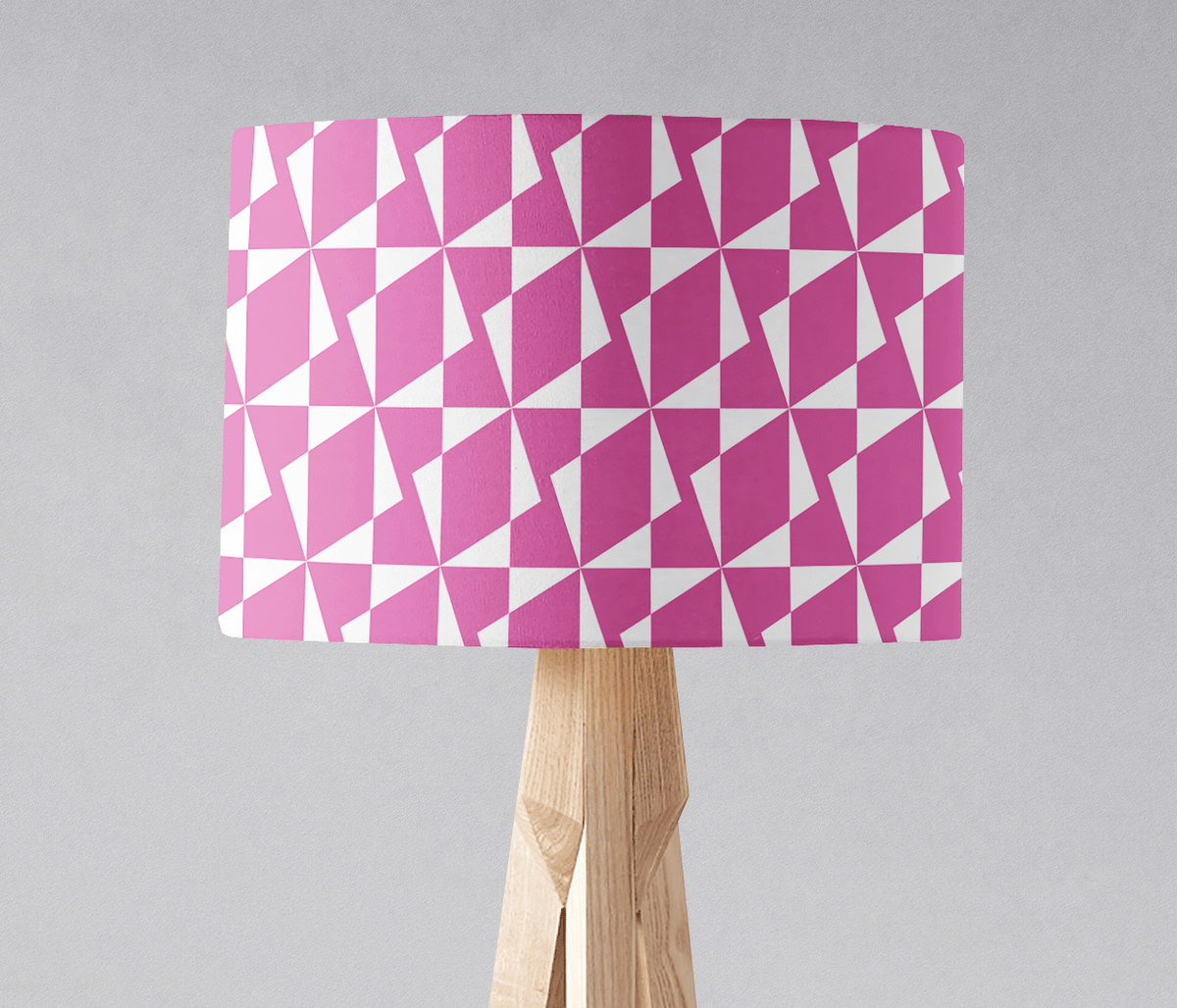 Pink Retro Geometric Lampshade, Ceiling or Table Lamp Shade - Shadow bright