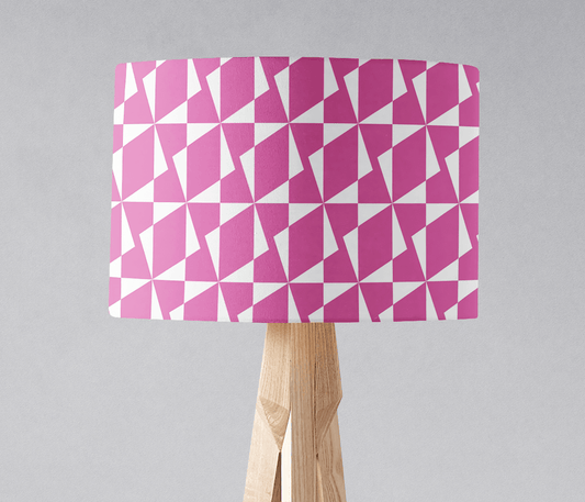 Pink Retro Geometric Lampshade, Ceiling or Table Lamp Shade - Shadow bright
