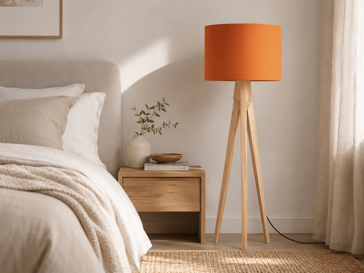 Plain Burnt Orange Lampshade – Handmade UK Ceiling or Table Lamp Shade | Made to Order - Shadow bright