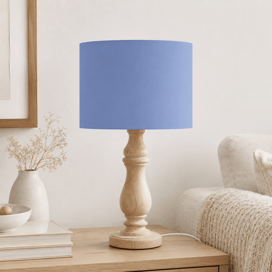 Plain Cornflower Blue Lampshade, Ceiling or Table Lamp Shade - Shadow bright