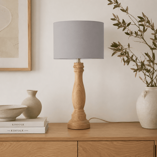 Plain Dove Grey Lampshade, Ceiling or Table Lamp Shade - Shadow bright