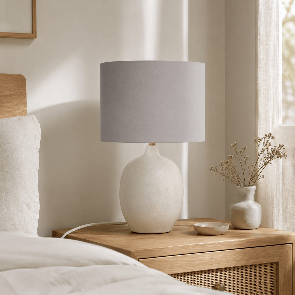Plain Dove Grey Lampshade, Ceiling or Table Lamp Shade - Shadow bright