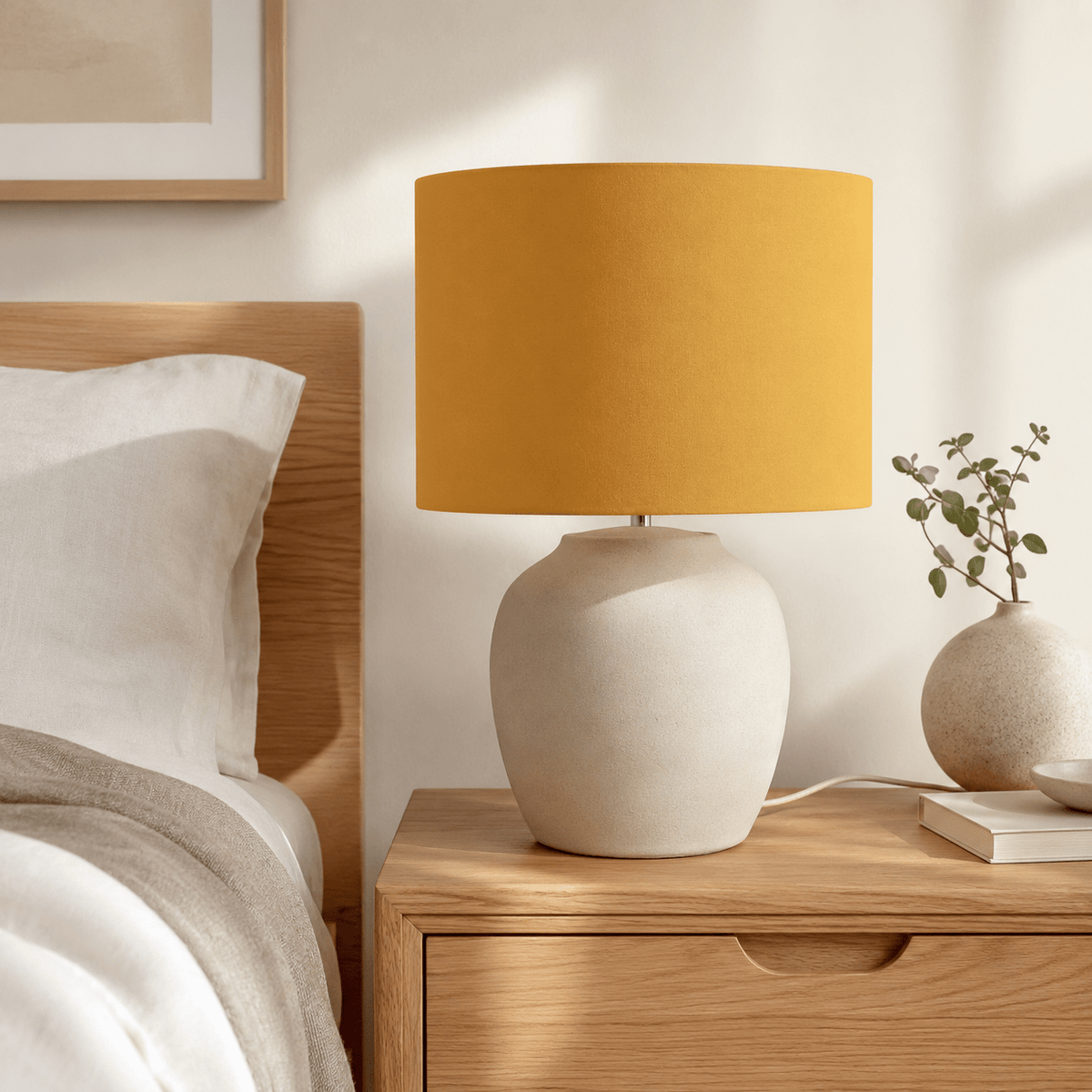 Plain Mustard Lampshade, Yellow Ceiling or Table Lamp Shade - Shadow bright