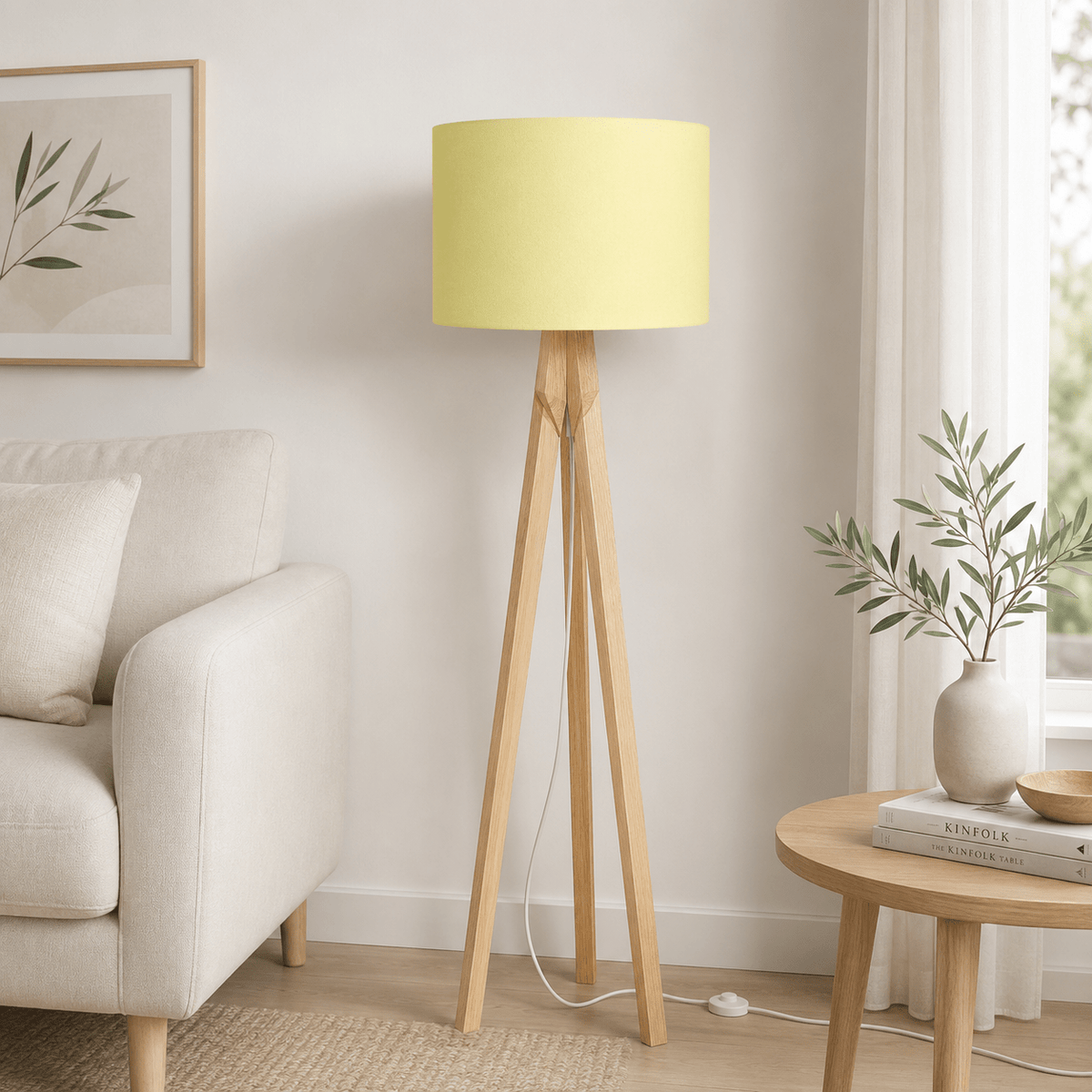 Plain Pale Lemon Lampshade, Ceiling or Table Lamp Shade - Shadow bright