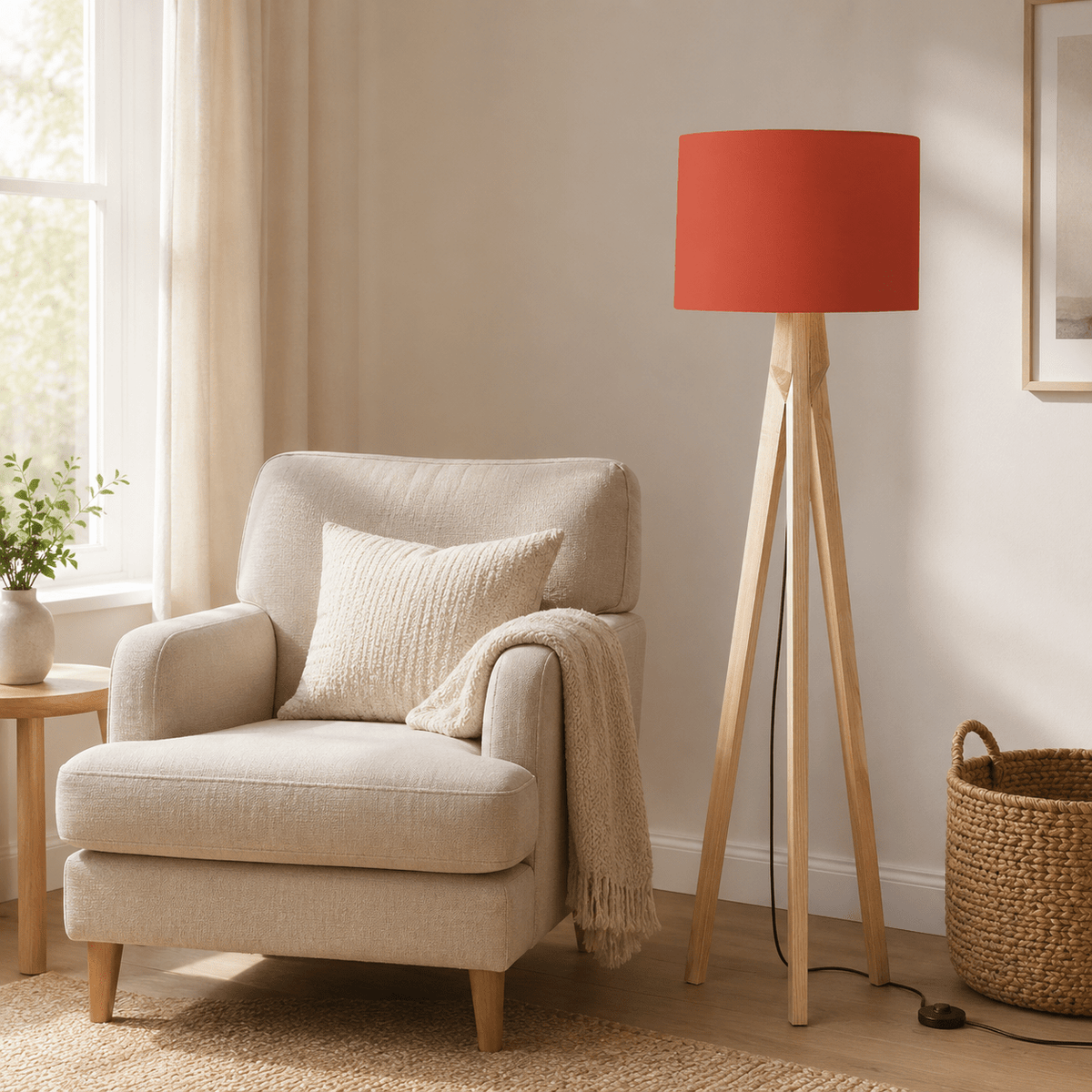 Plain Rust Red Lampshade, Ceiling or Table Lamp Shade - Shadow bright