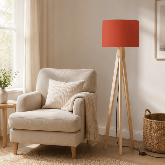 Plain Rust Red Lampshade, Ceiling or Table Lamp Shade - Shadow bright