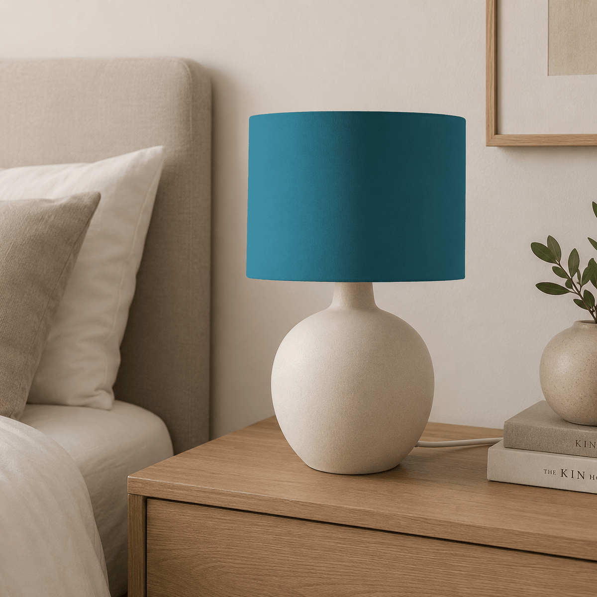 Plain Teal Lampshade, Ceiling or Table Lamp Shade - Shadow bright