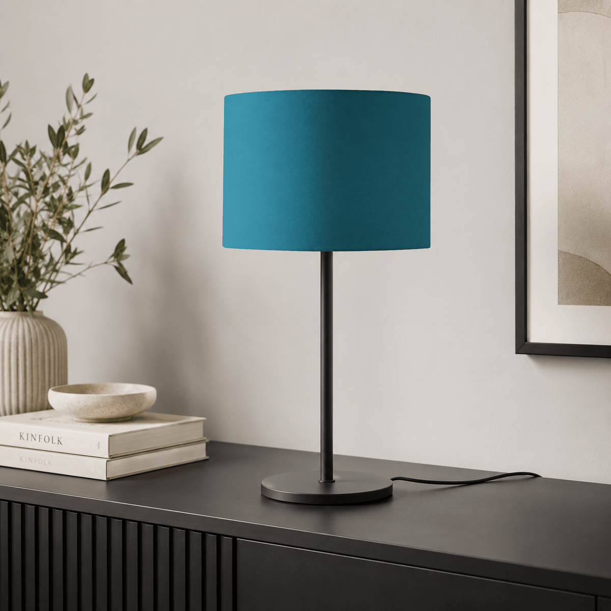 Plain Teal Lampshade, Ceiling or Table Lamp Shade - Shadow bright