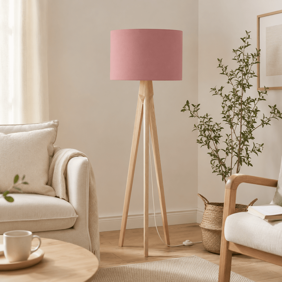 Plain Terracotta Pink Lampshade, Ceiling or Table Lamp Shade - Shadow bright