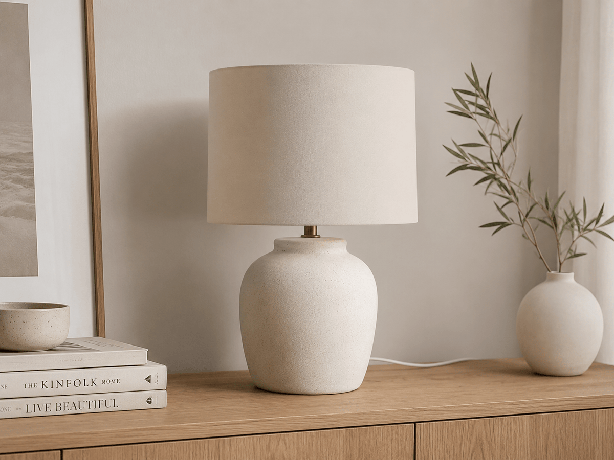 Plain Warm Sand Lampshade, Beige Ceiling or Table Lamp Shade - Shadow bright