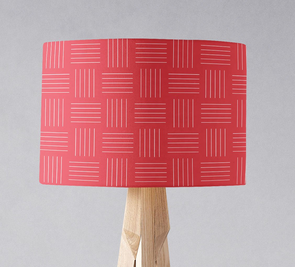 Red and White Lines Lampshade, Ceiling or Table Lamp Shade - Shadow bright