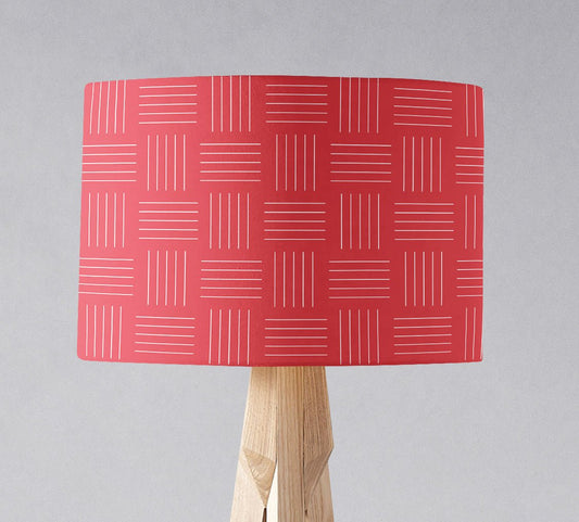 Red and White Lines Lampshade, Ceiling or Table Lamp Shade - Shadow bright