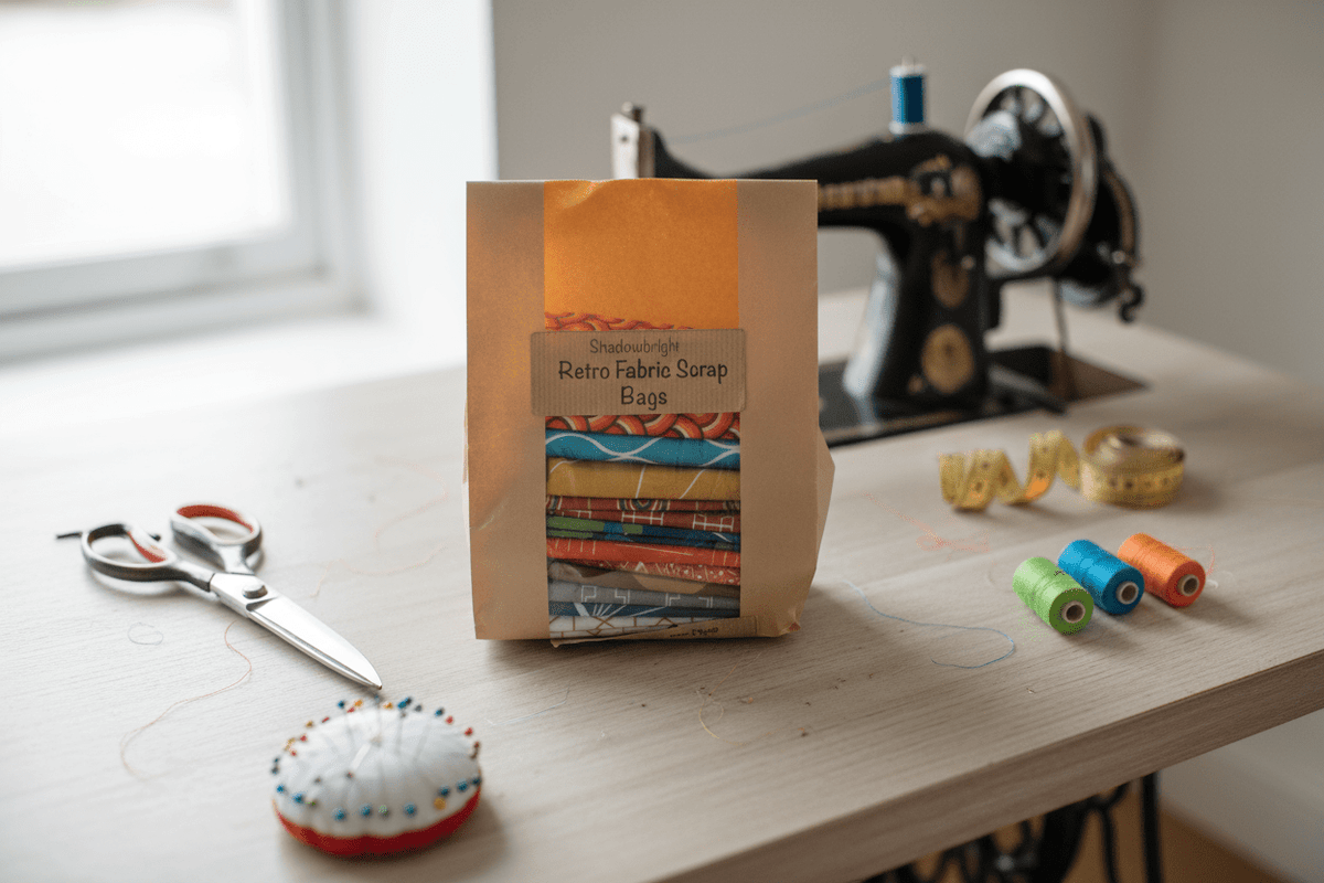 Shadowbright Fabric Scrap Bags – 450g Retro Cotton Drill Offcuts - Shadow bright