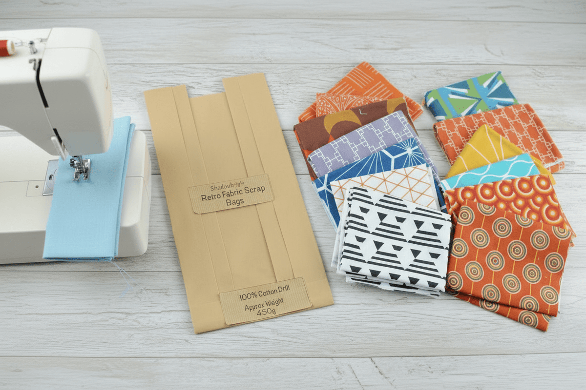 Shadowbright Fabric Scrap Bags – 450g Retro Cotton Drill Offcuts - Shadow bright