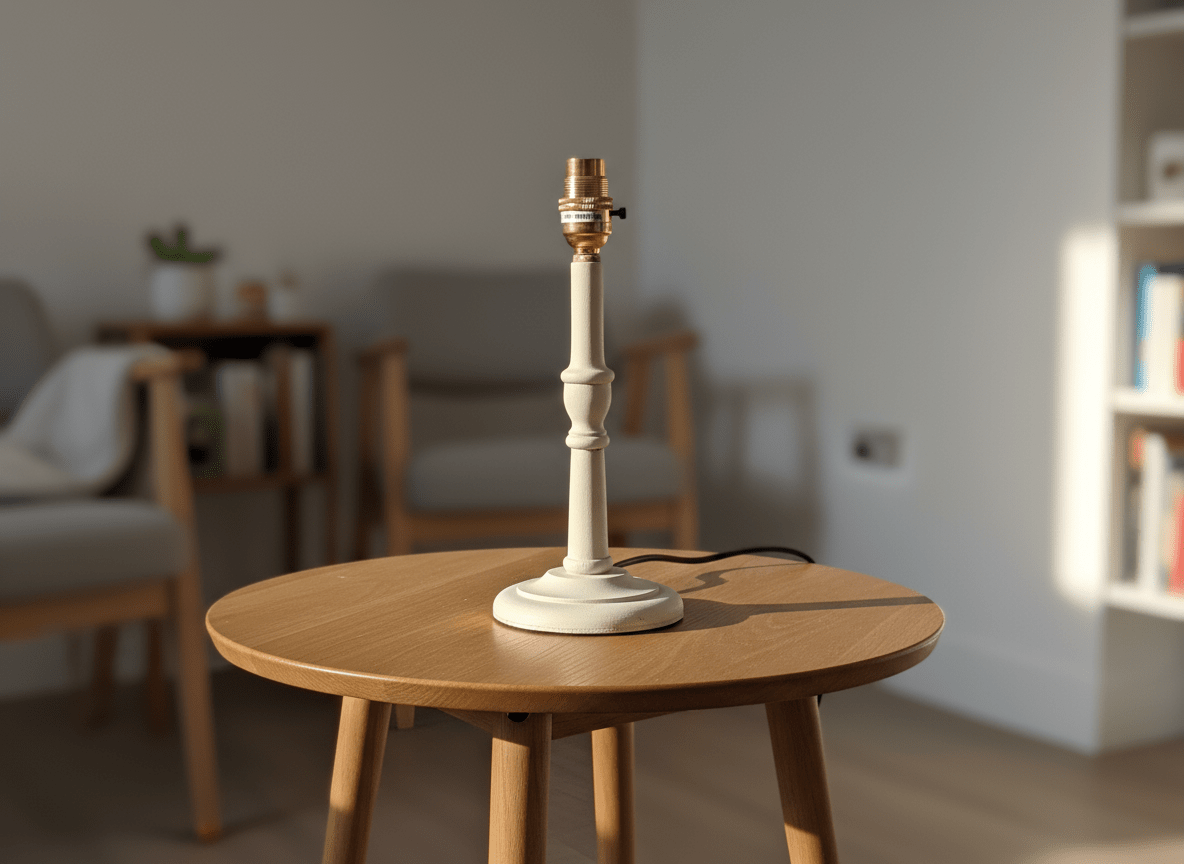 Sustainable Mango Wood Lamp Base – Hand-Turned, Waxed or Painted Sage Green/Grey - Shadow bright