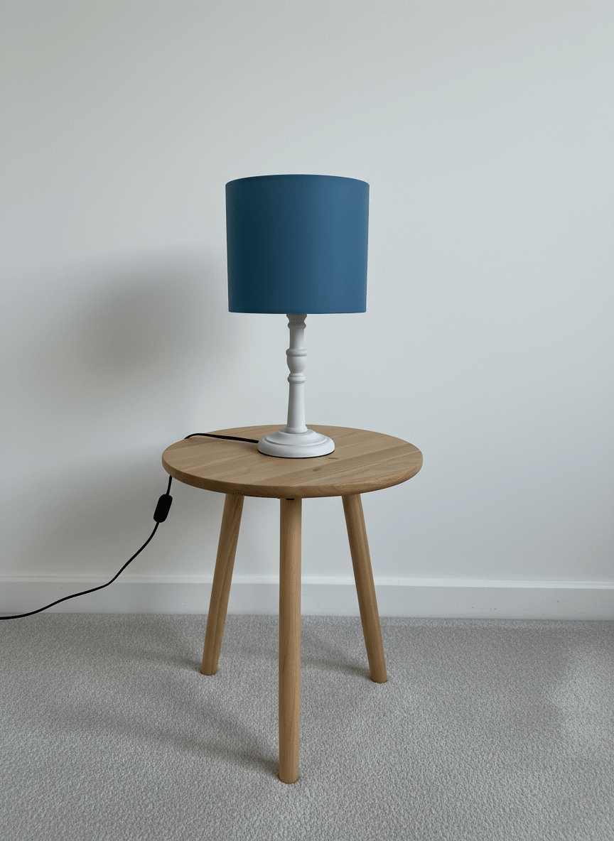 Sustainable Mango Wood Lamp Base – Hand-Turned, Waxed or Painted Sage Green/Grey - Shadow bright