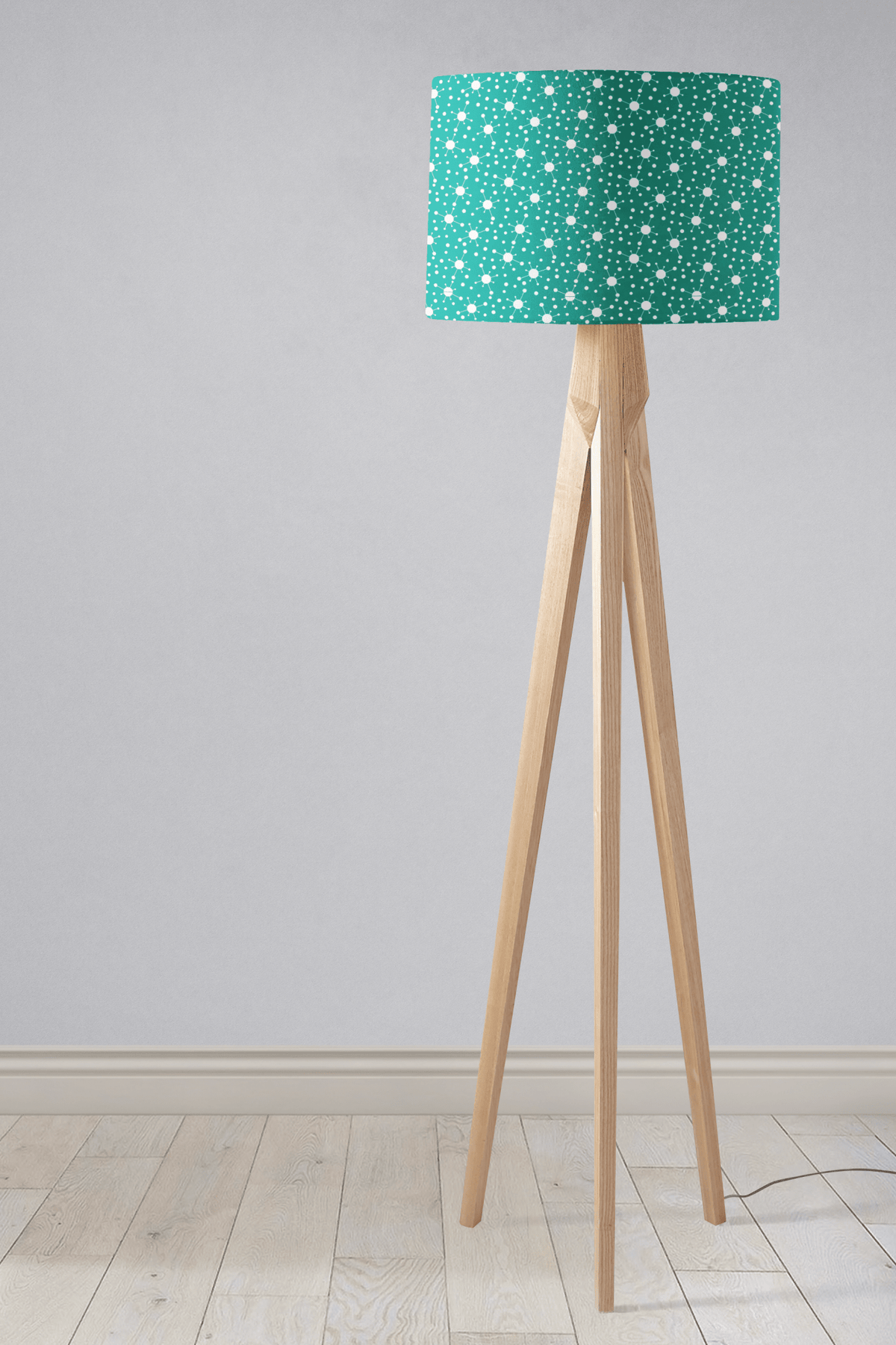 Turquoise and White Retro Lampshade, Ceiling or Table Lamp Shade - Shadow bright