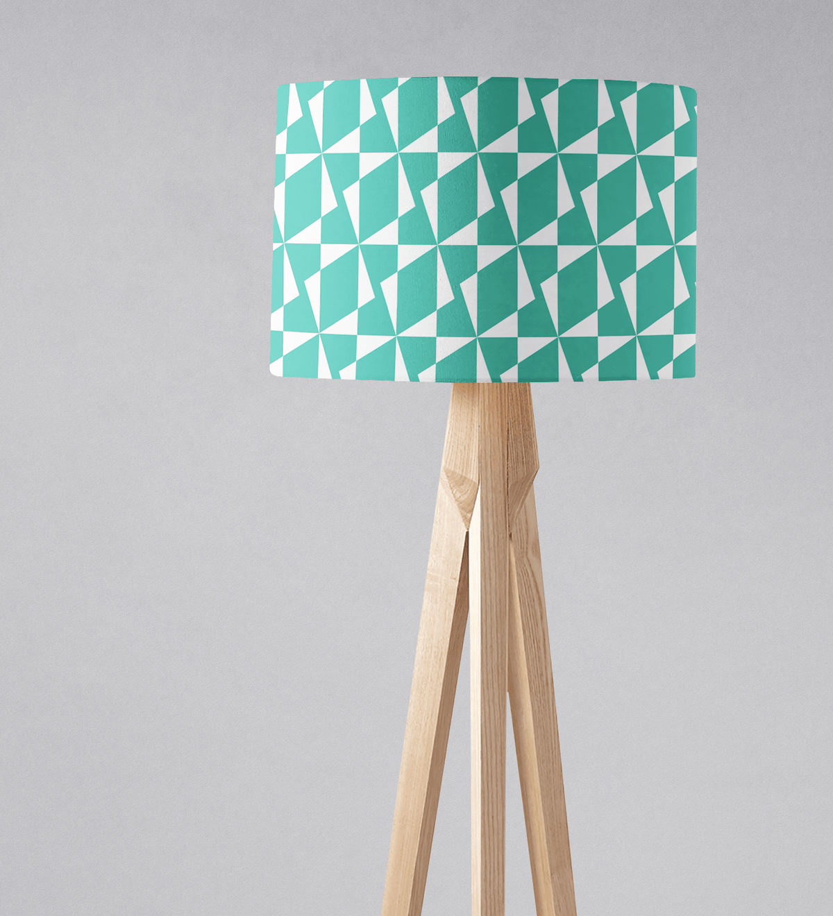 Turquoise Retro Geometric Lampshade, Ceiling or Table Lamp Shade - Shadow bright