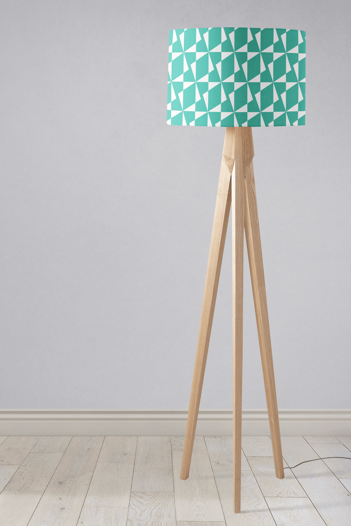 Turquoise Retro Geometric Lampshade, Ceiling or Table Lamp Shade - Shadow bright