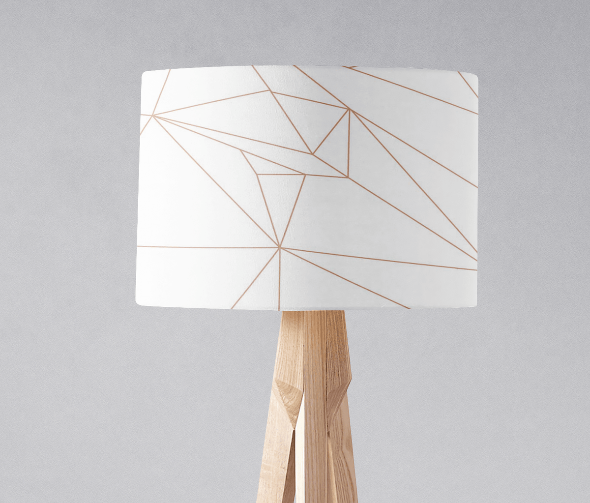 White and Rose Gold Lines Lampshade - Shadow bright