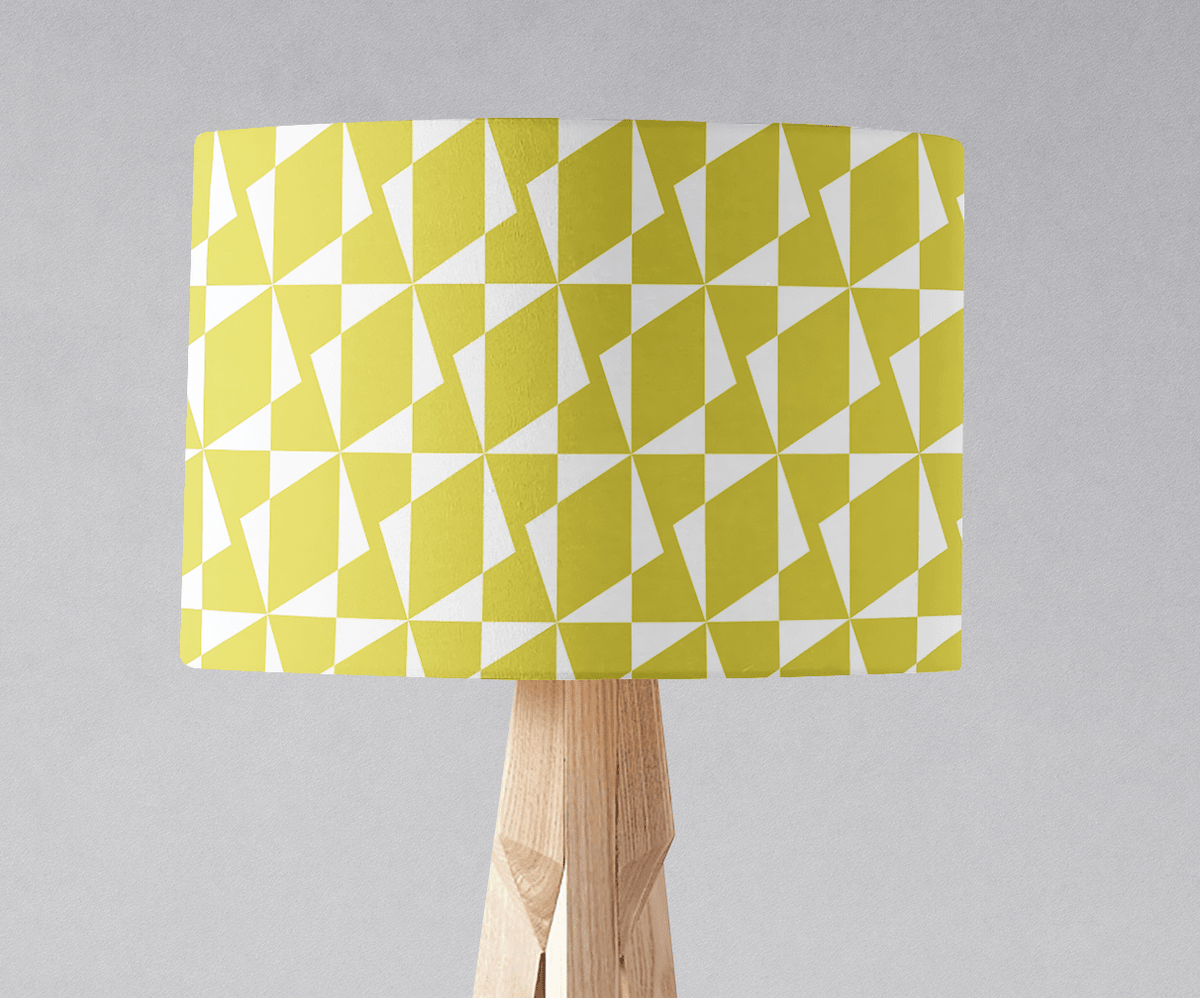 Yellow Retro Geometric Lampshade, Ceiling or Table Lamp Shade - Shadow bright