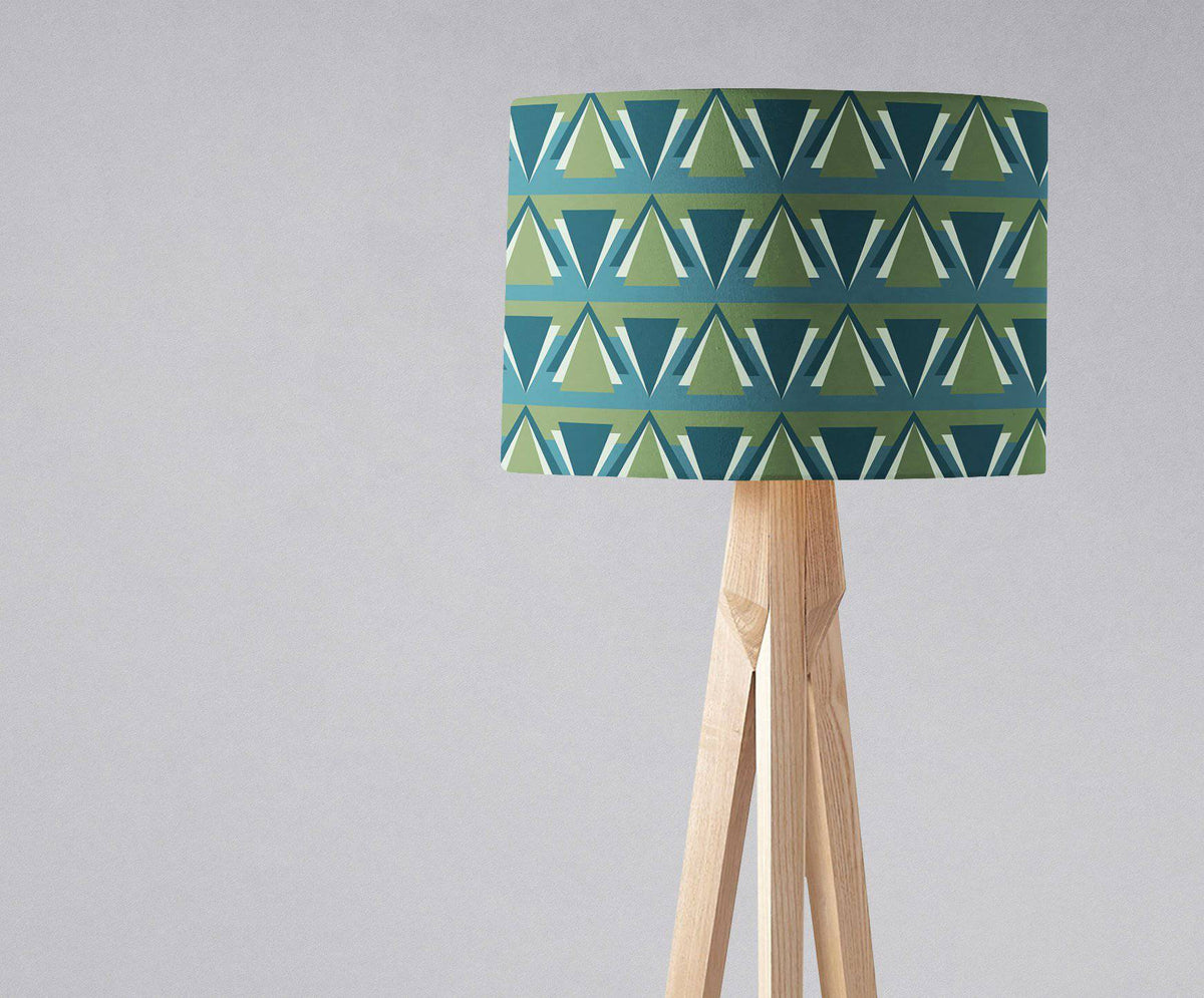 Green and Blue Art Deco Lampshade - Shadow bright