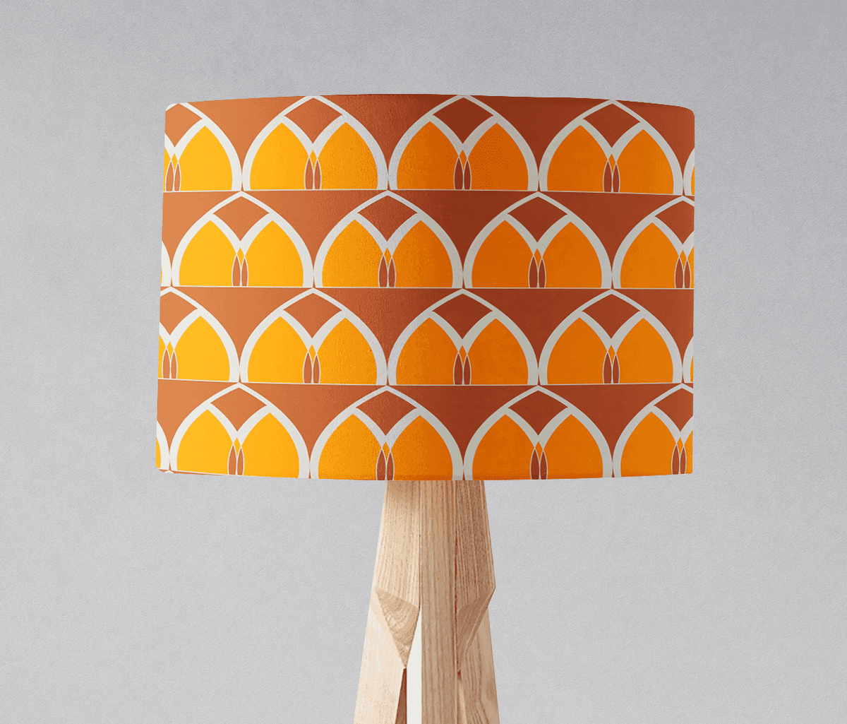 Orange and Yellow Geometric Arches Design Lampshade, Ceiling or Table Lamp Shade - Shadow bright