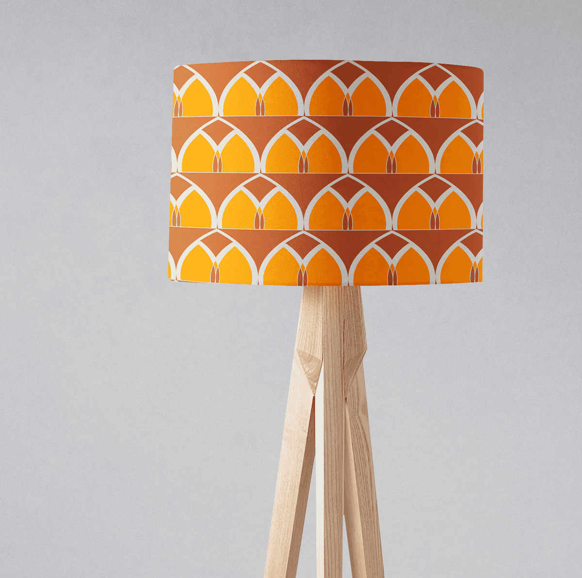 Orange and Yellow Geometric Arches Design Lampshade, Ceiling or Table Lamp Shade - Shadow bright