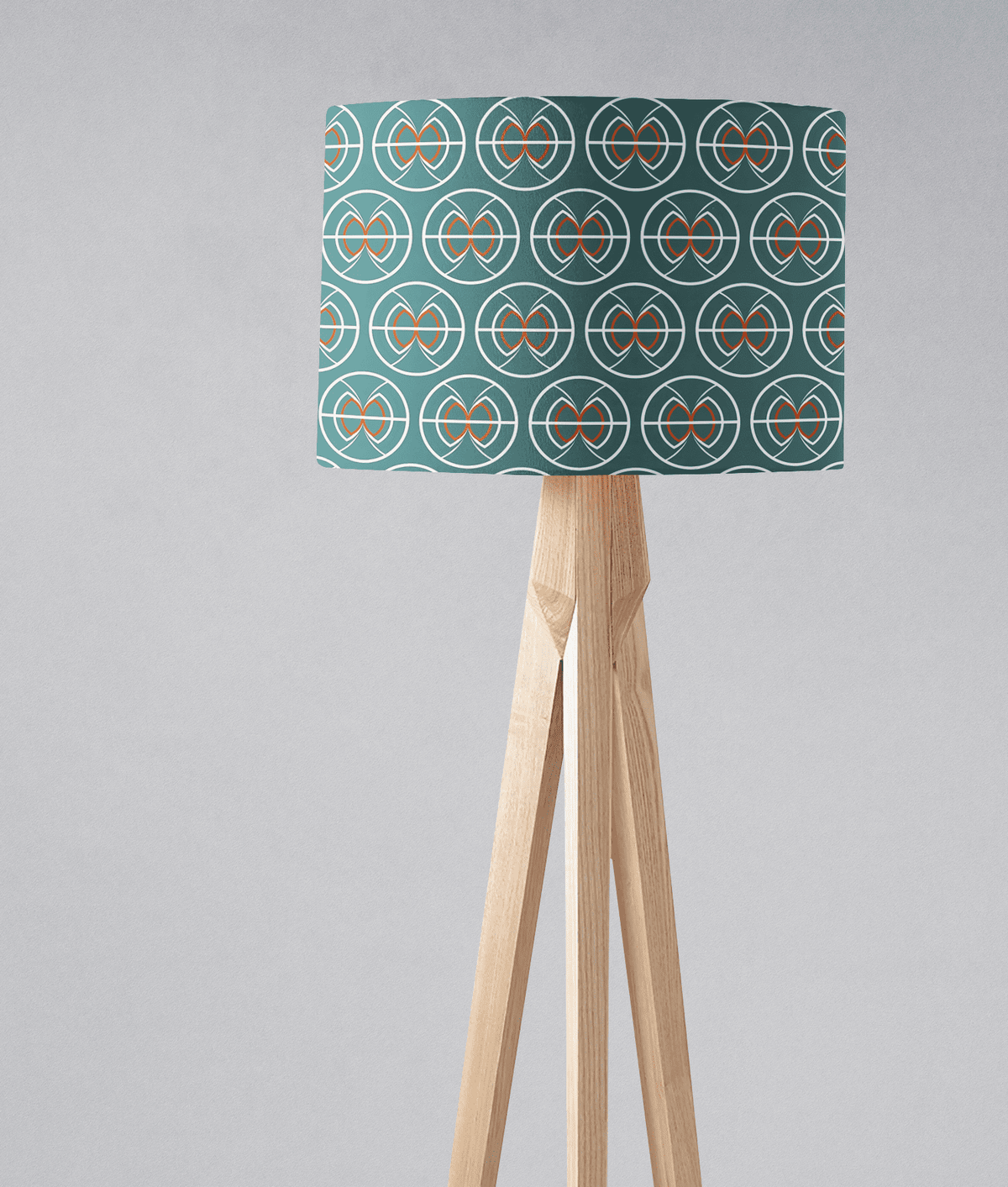 Teal and White Geometric Semi-Circle Design Lampshade, Ceiling or Table Lamp Shade - Shadow bright