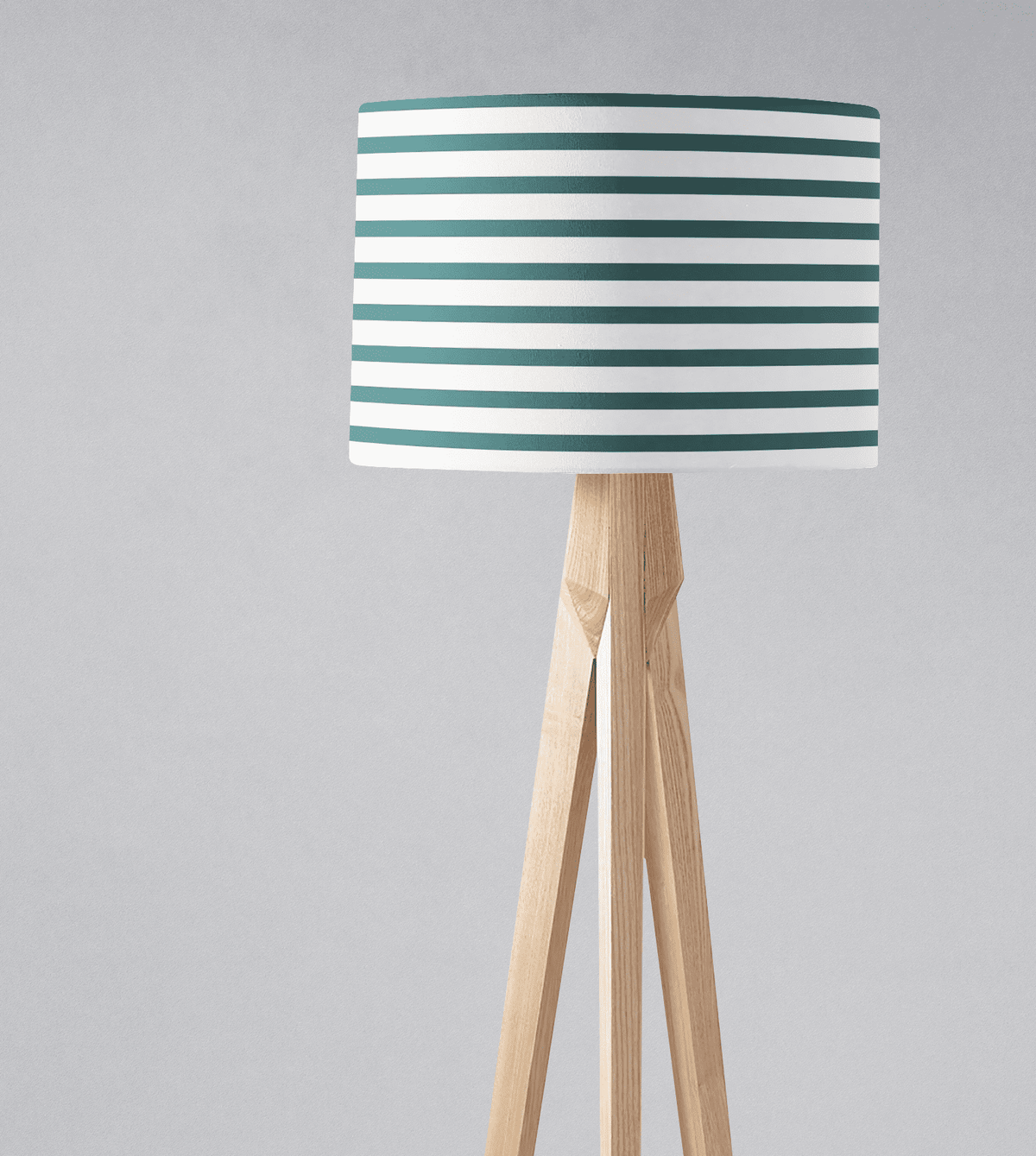 Teal and White Geometric Striped Lampshade, Ceiling or Table Lamp Shade - Shadow bright