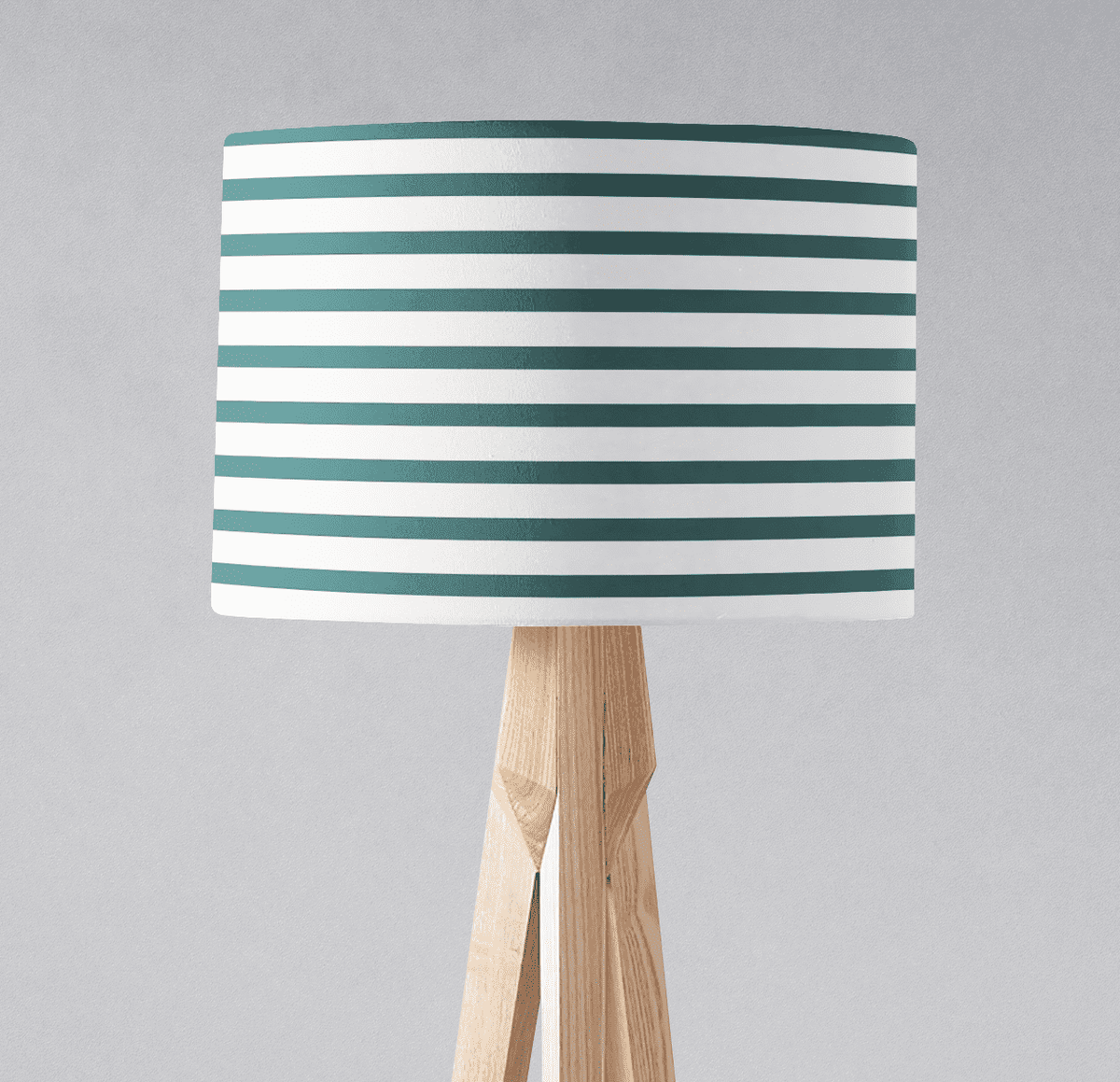 Teal and White Geometric Striped Lampshade, Ceiling or Table Lamp Shade - Shadow bright